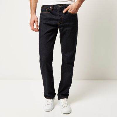 Dark blue wash Dean straight jeans